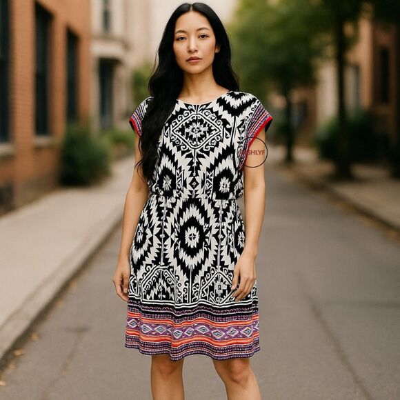 Dressbarn Sleeveless Elastic Waist Dress Size 10 - Picture 1 of 7